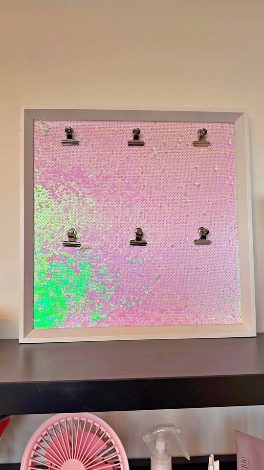 Reversible Sequin Board with Clips, photo frame