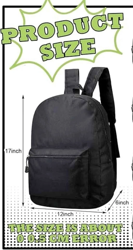 NEW - Light Weight Backpack Black