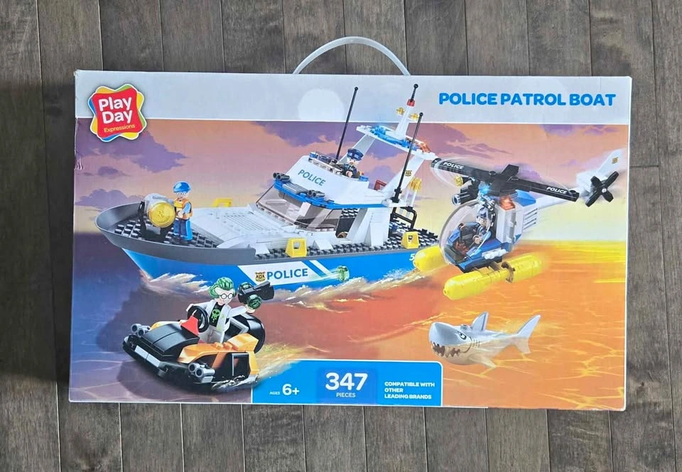 NEW Play Day Police Patrol Boat 347pcs