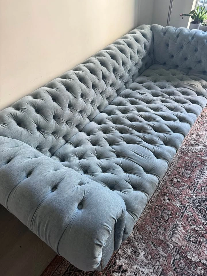 NEED GONE ASAP Blue Chesterfield Couch / Sofa - photo 5