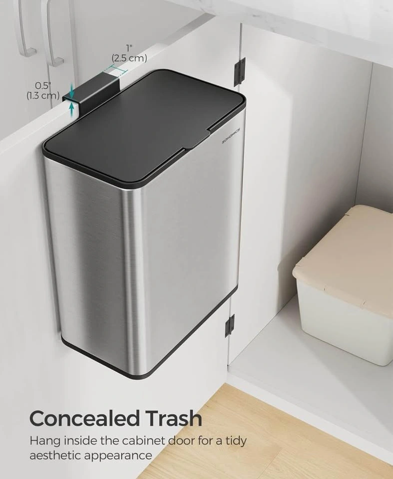 New - SONGMICS Hanging Trash Can, 2.1-Gallon Kitchen Garbage Can - photo 4