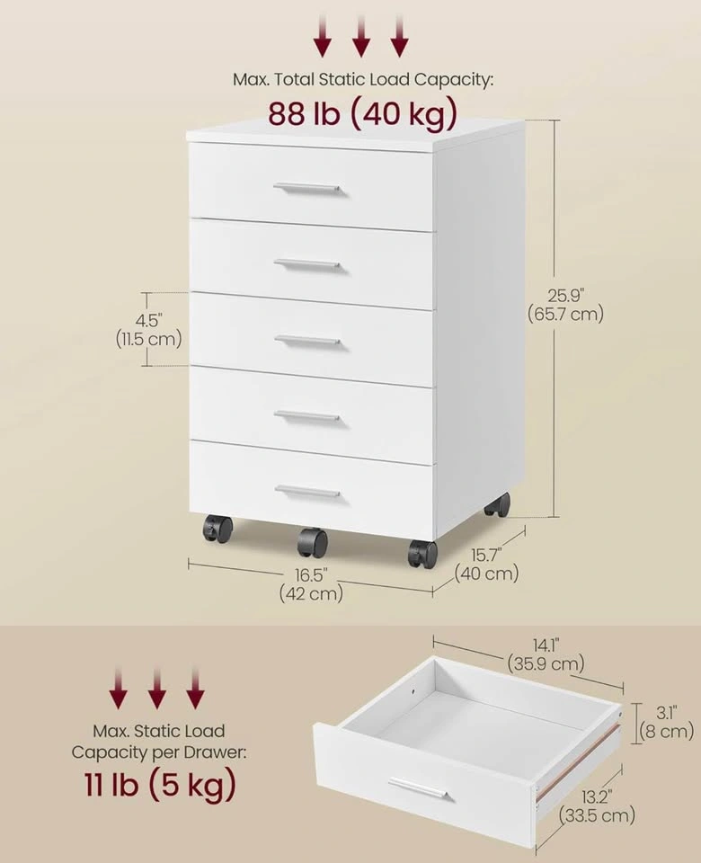New Mobile Pedestal Filing Cabinet with Wheels - photo 3