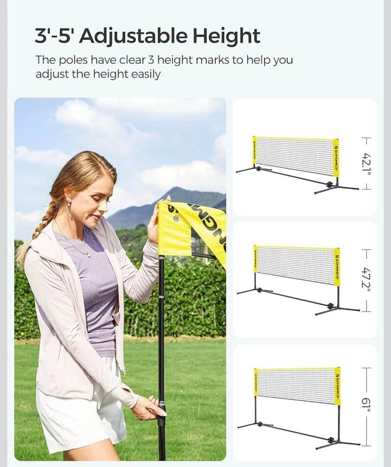 Portable Sports Net Set 16.5ft & 13ft for Volleyball/Tennis - photo 3