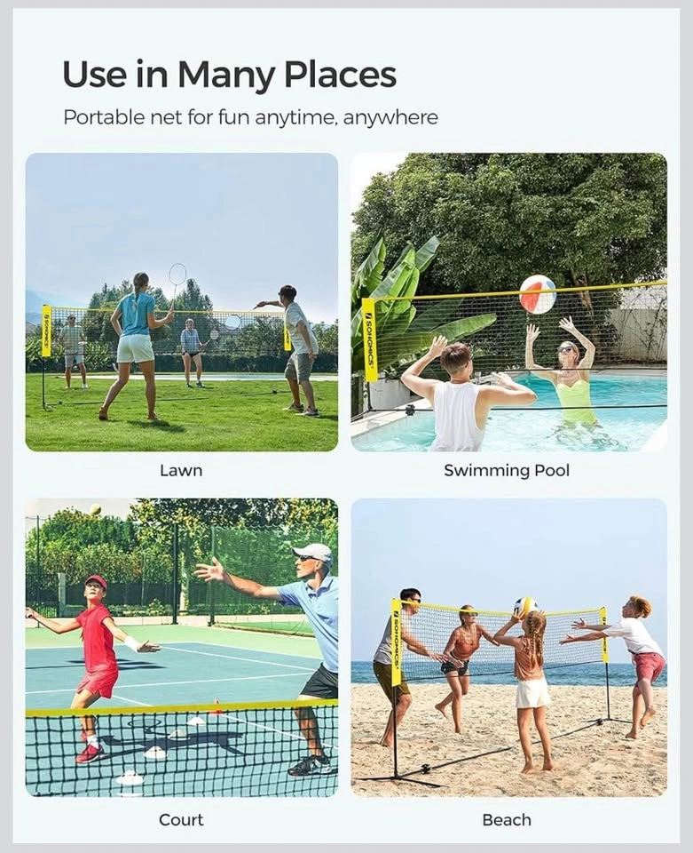 Portable Sports Net Set 16.5ft & 13ft for Volleyball/Tennis - photo 5