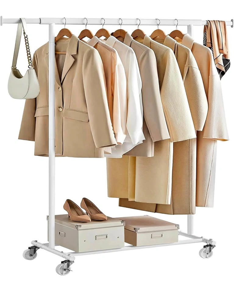 Heavy-Duty Clothes Rack with Wheels, Extendable, 220 lb