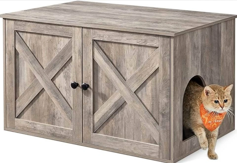 New-Cat Litter Box Enclosure, Litter Box Furniture Hidden