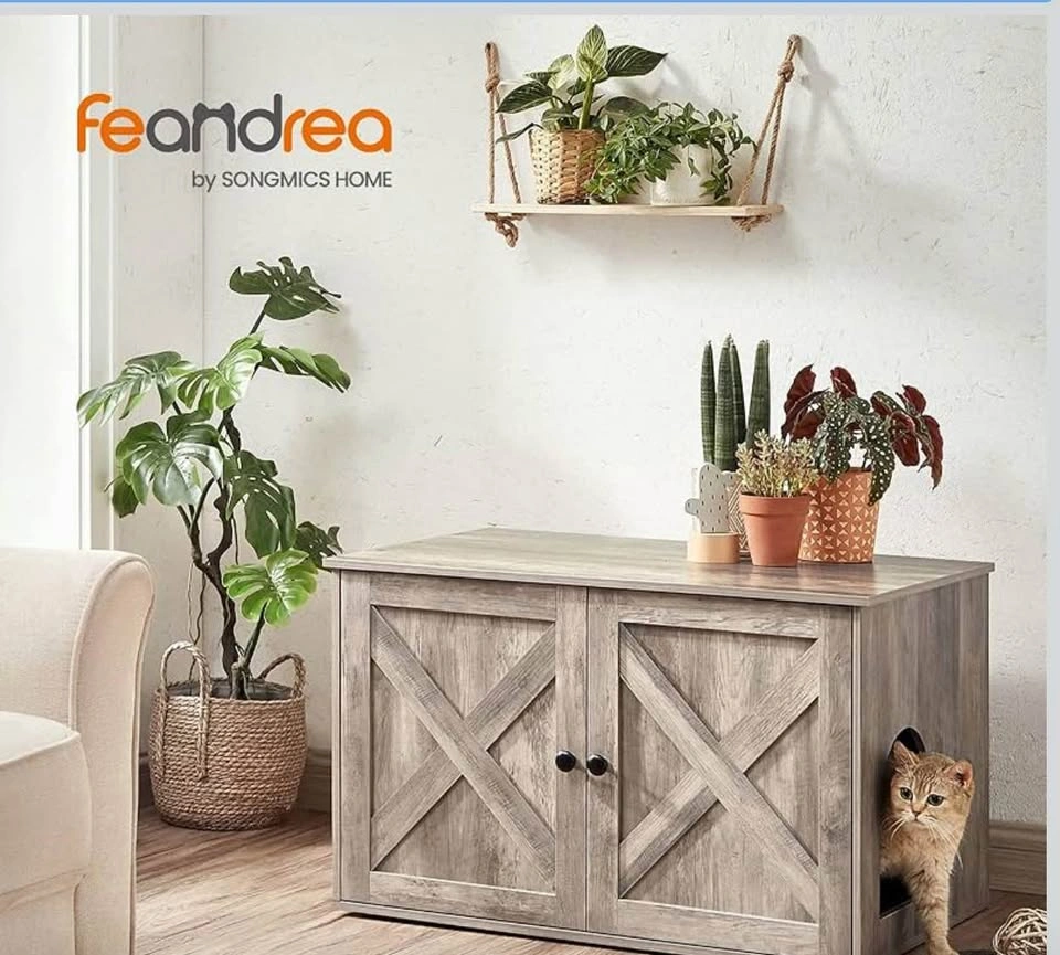 New-Cat Litter Box Enclosure, Litter Box Furniture Hidden - photo 2