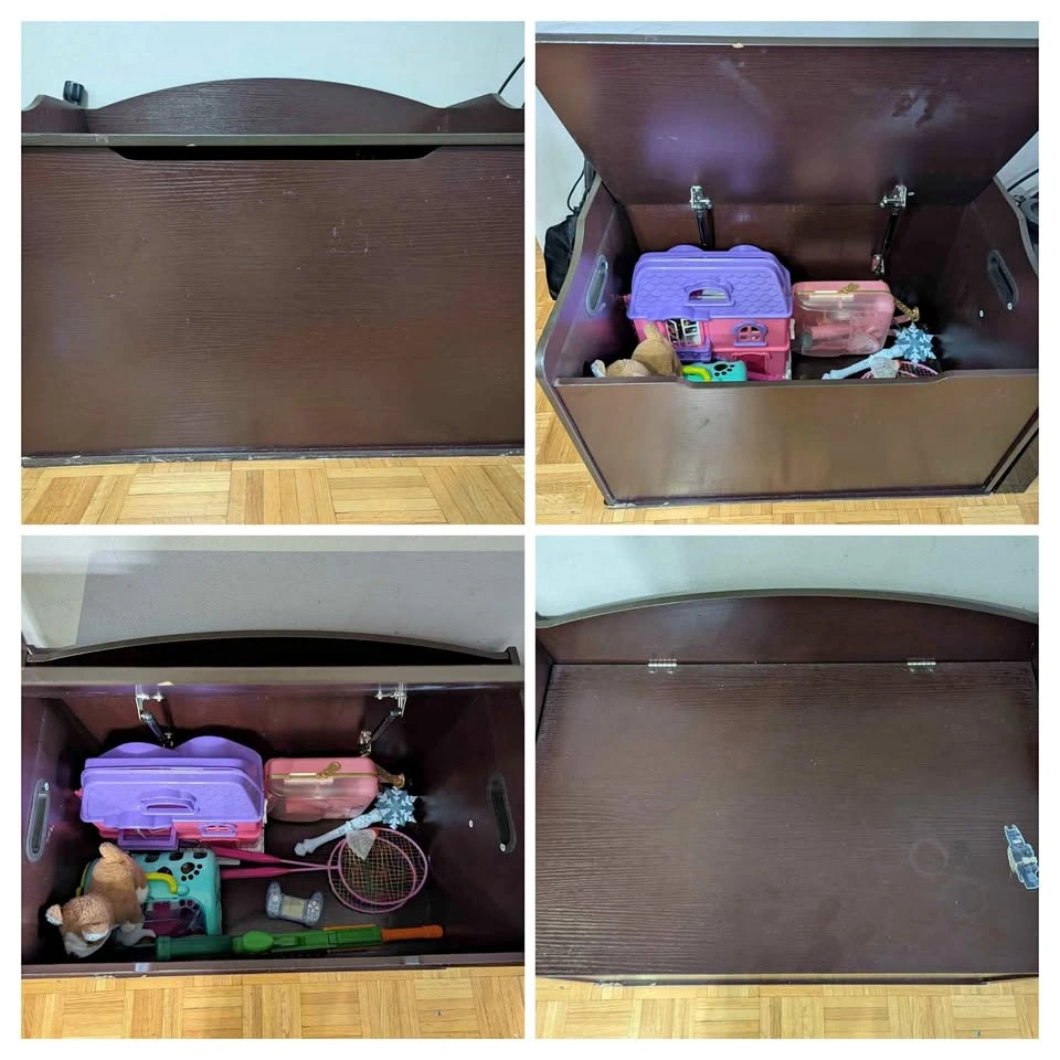 KidKraft Austin Wooden Toy Box/Bench with Safety Hing