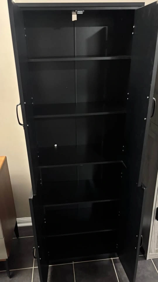 Tall Farmhouse Storage Cabinet – Matte Black - photo 2