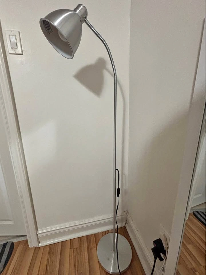 Lamp - Silver Floor Lamp with Flexible Neck