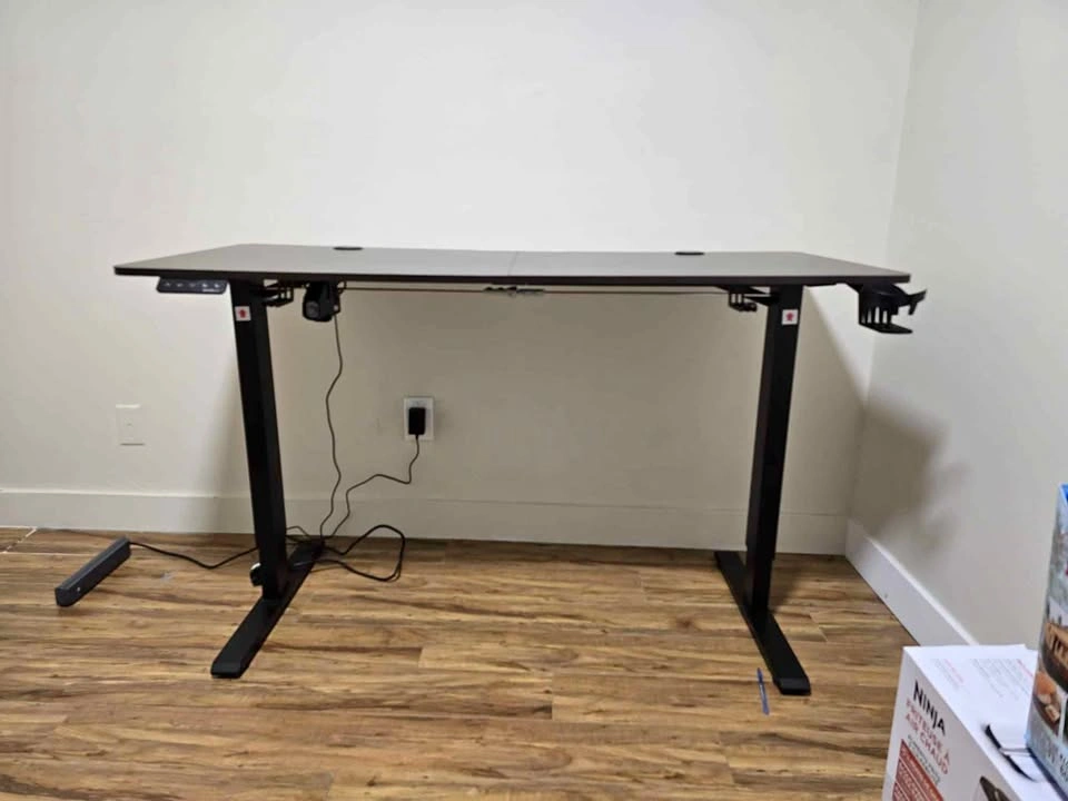 MotionGrey Electric Standing Desk and Mesh Office Chair