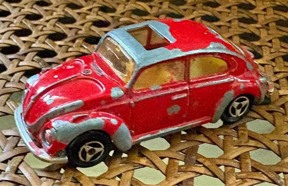 Vintage Majorette Red Volkswagen Beetle Toy Car