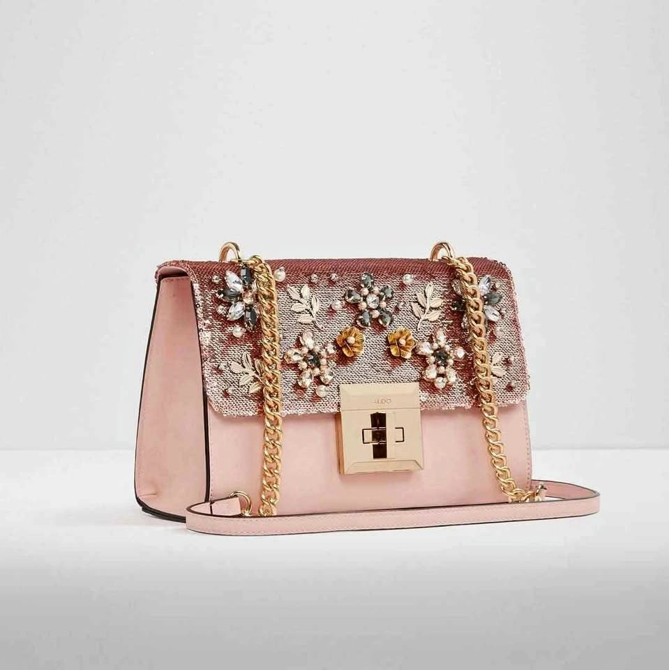 Aldo Sequin Embellished Bag with Gold Chain