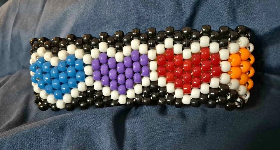 Beaded Rave Kandi Cuff Undertale Pride