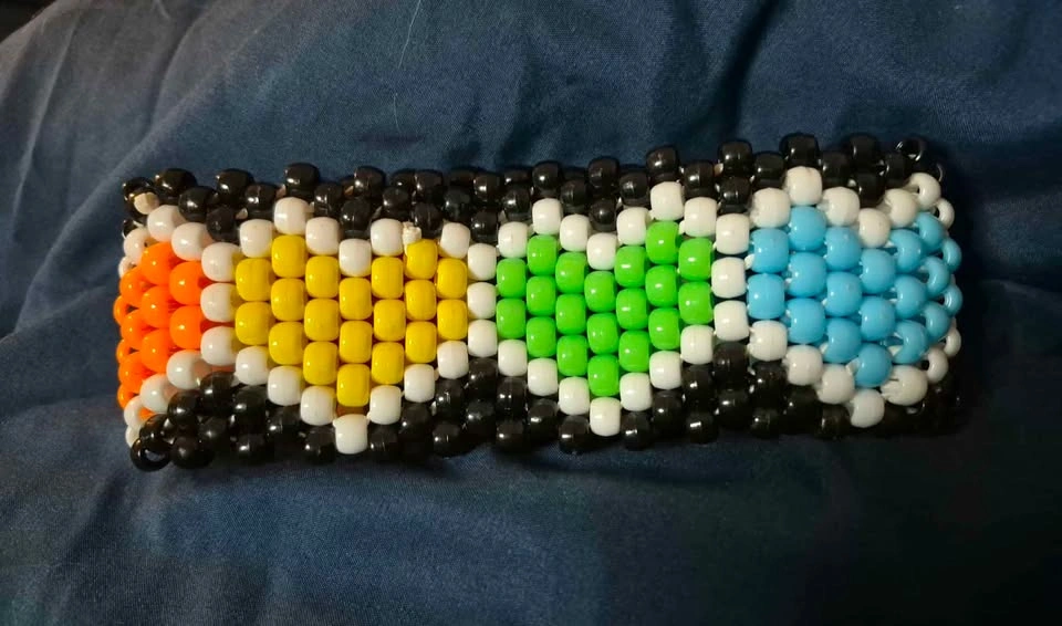Beaded Rave Kandi Cuff Undertale Pride - photo 2