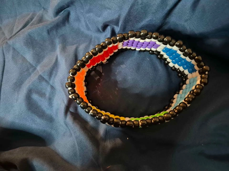 Beaded Rave Kandi Cuff Undertale Pride - photo 3