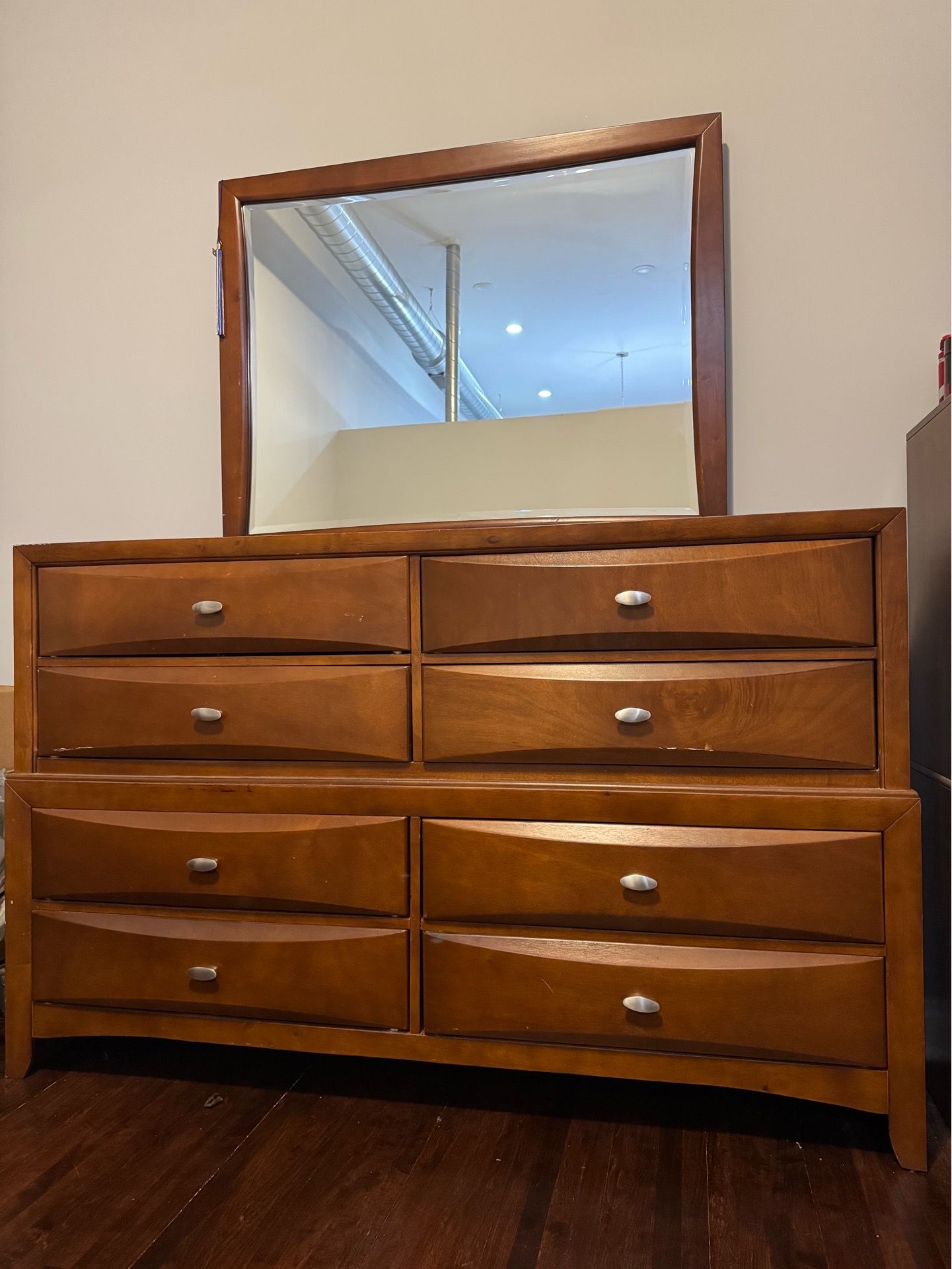 Dresser with a mirror
