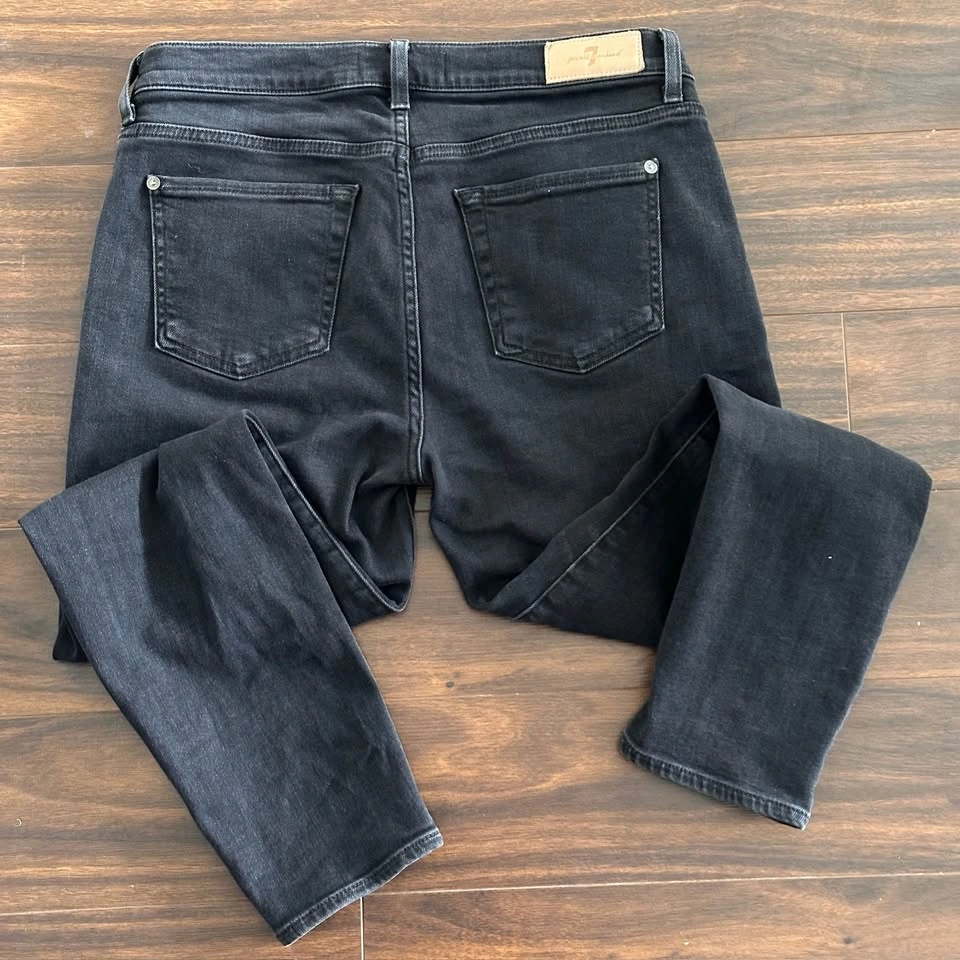 7 For All Mankind The Ankle Skinny Dark Wash/Black Skinny Jeans - photo 3