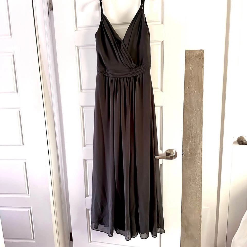Levkoff Charcoal Grey Bridesmaid Formal Wedding Dress