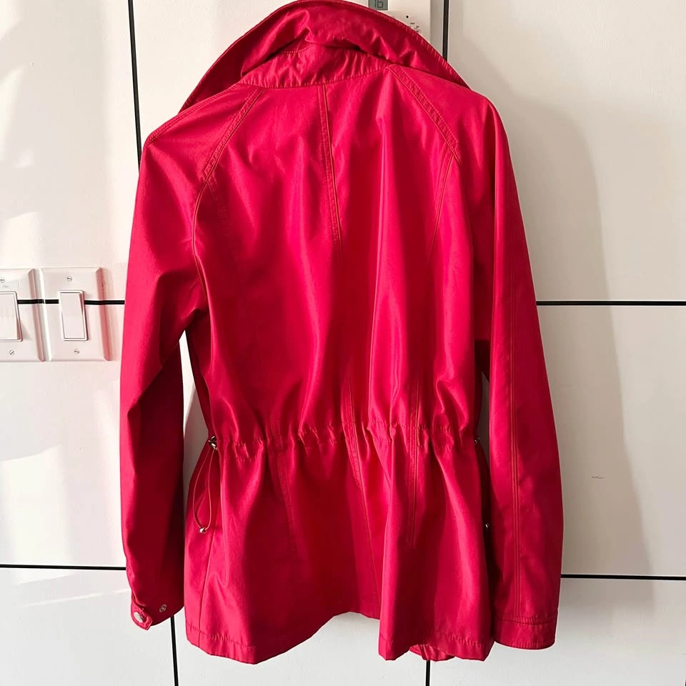 Utex Women's Red Drawstring Waist Water Resistant Jacket S - photo 2