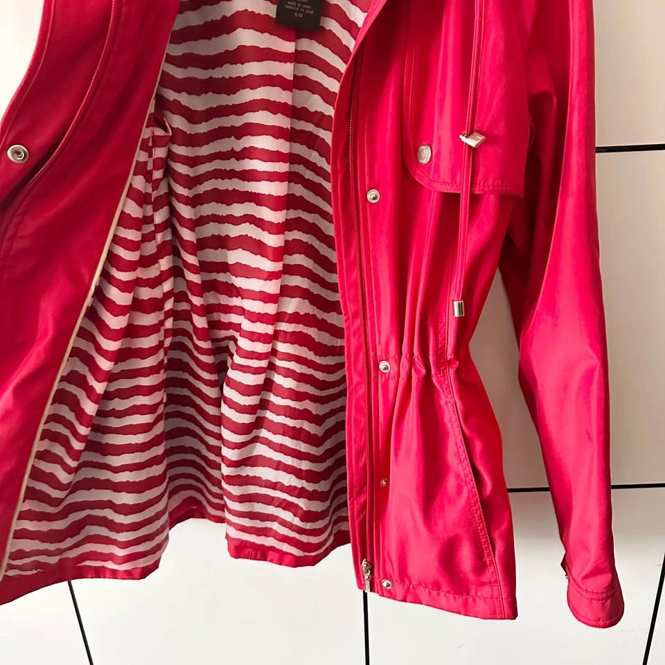 Utex Women's Red Drawstring Waist Water Resistant Jacket S - photo 4
