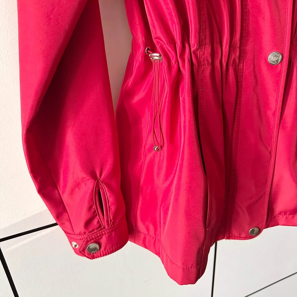 Utex Women's Red Drawstring Waist Water Resistant Jacket S - photo 5