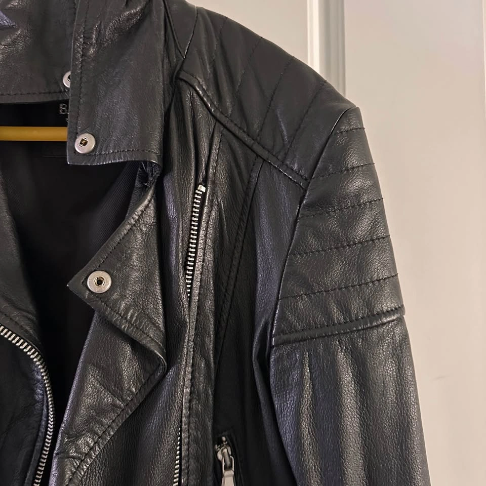 Barney's Originals Clara Genuine Leather Biker Jacket Size 10 - photo 5
