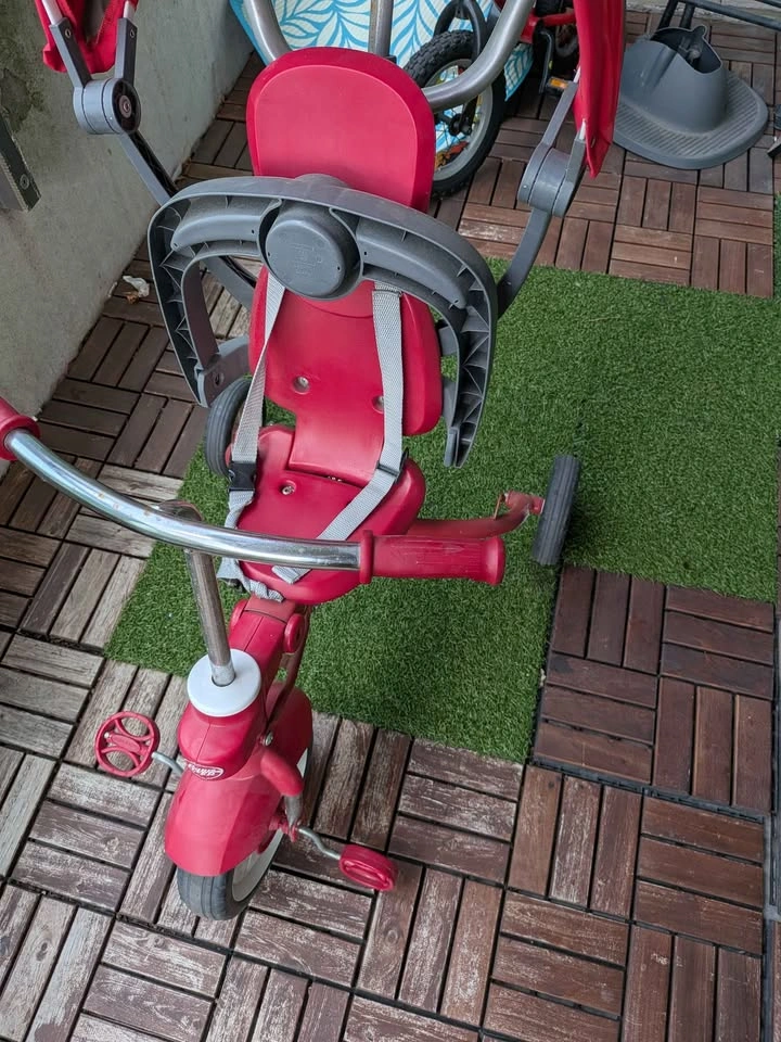 Radio flyer tricycle, 12 inch kids bicycle and Fisher Price scoo - photo 2