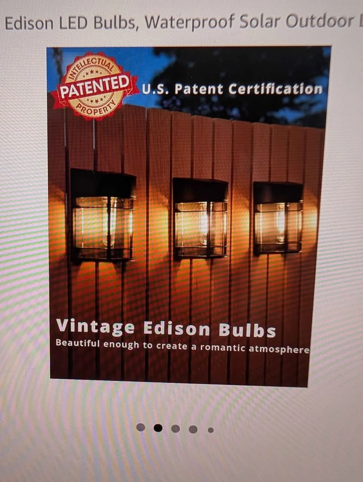 Waterproof Solar Outdoor Lights with Edison LED Bulbs - photo 2