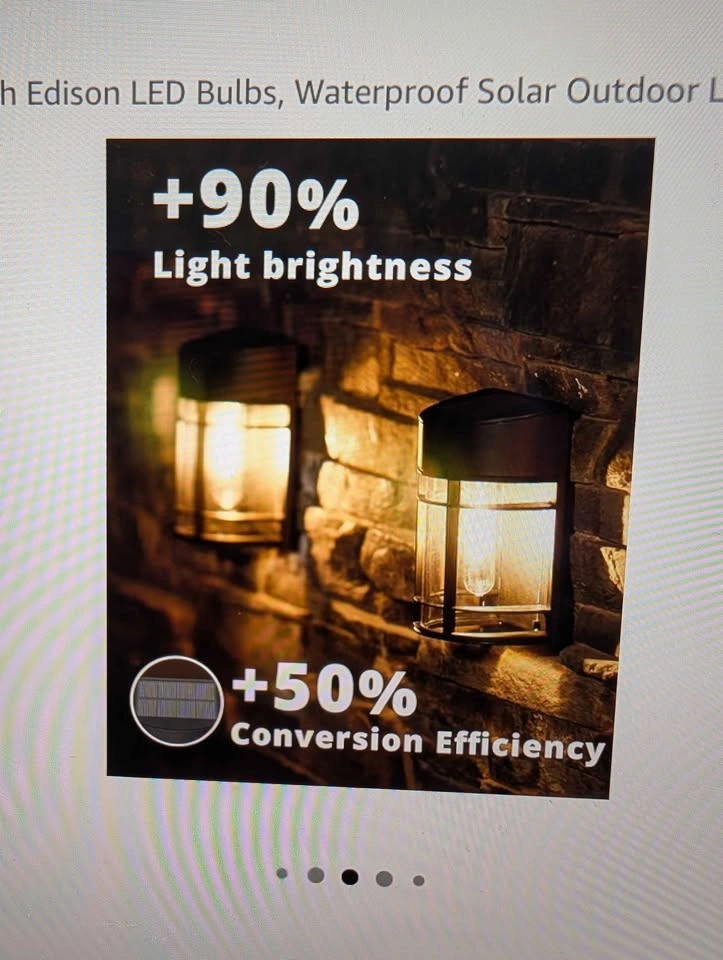 Waterproof Solar Outdoor Lights with Edison LED Bulbs - photo 4