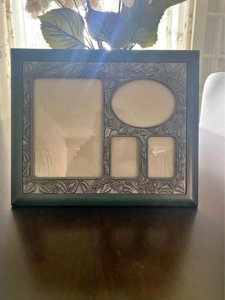 Vintage Pewter & Forest Green Multiple Image Picture Frame