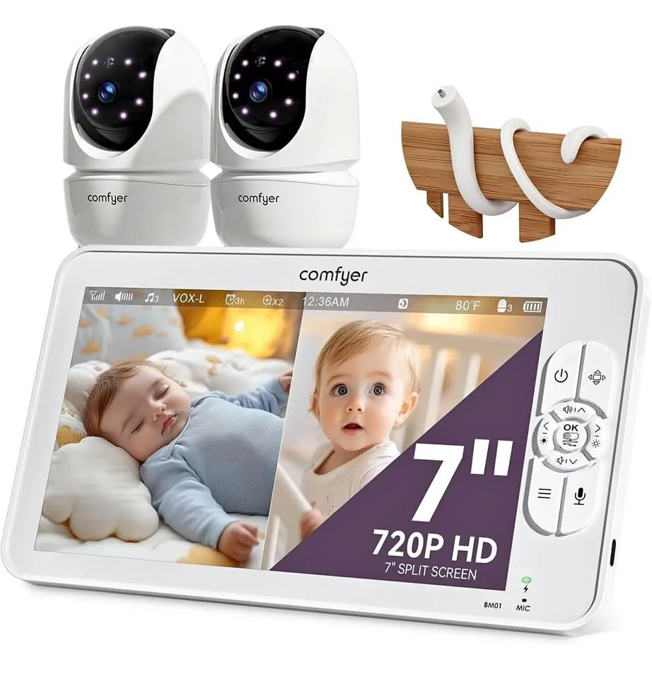 Comfyer Baby Monitor with 2 Cameras & Audio