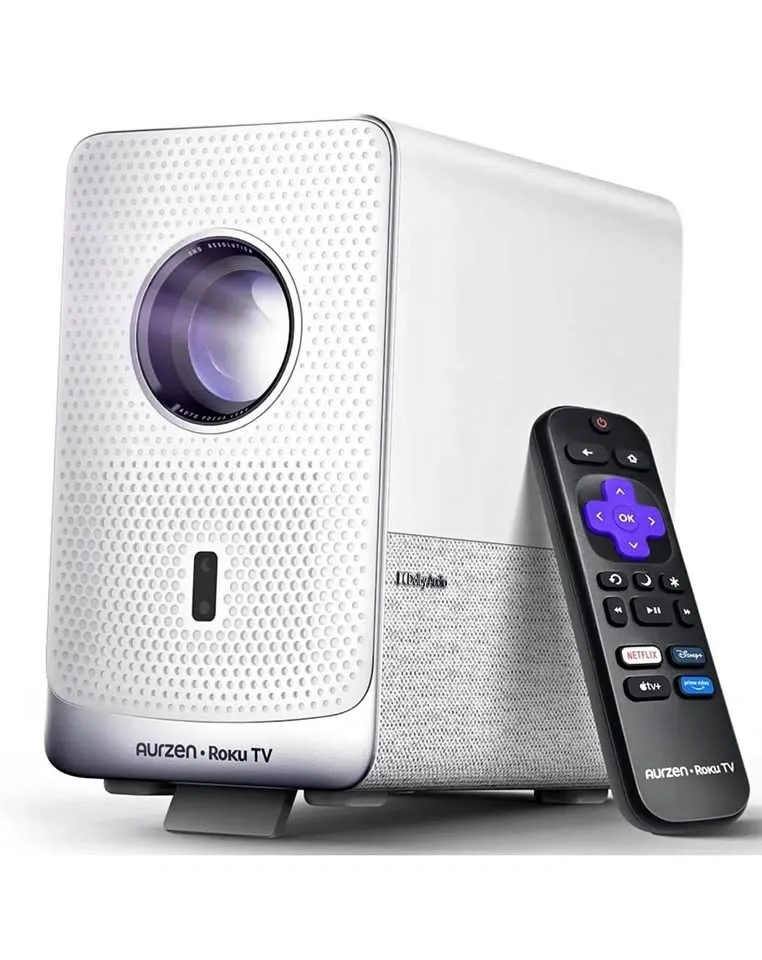 Aurzen D1R Cube Roku Projector – 1080P FHD, WiFi, Bluetooth