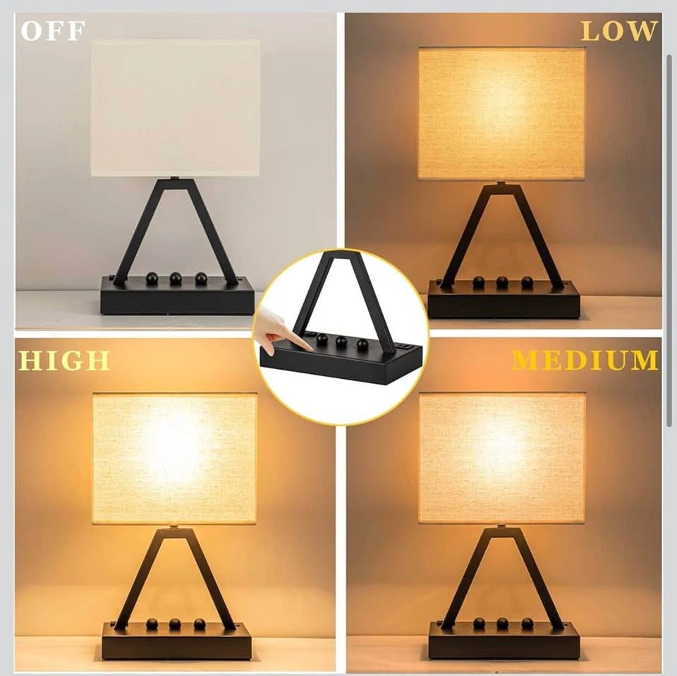 Bedside Table Lamp with USB-C, USB Charging Ports & AC Outlet - photo 2