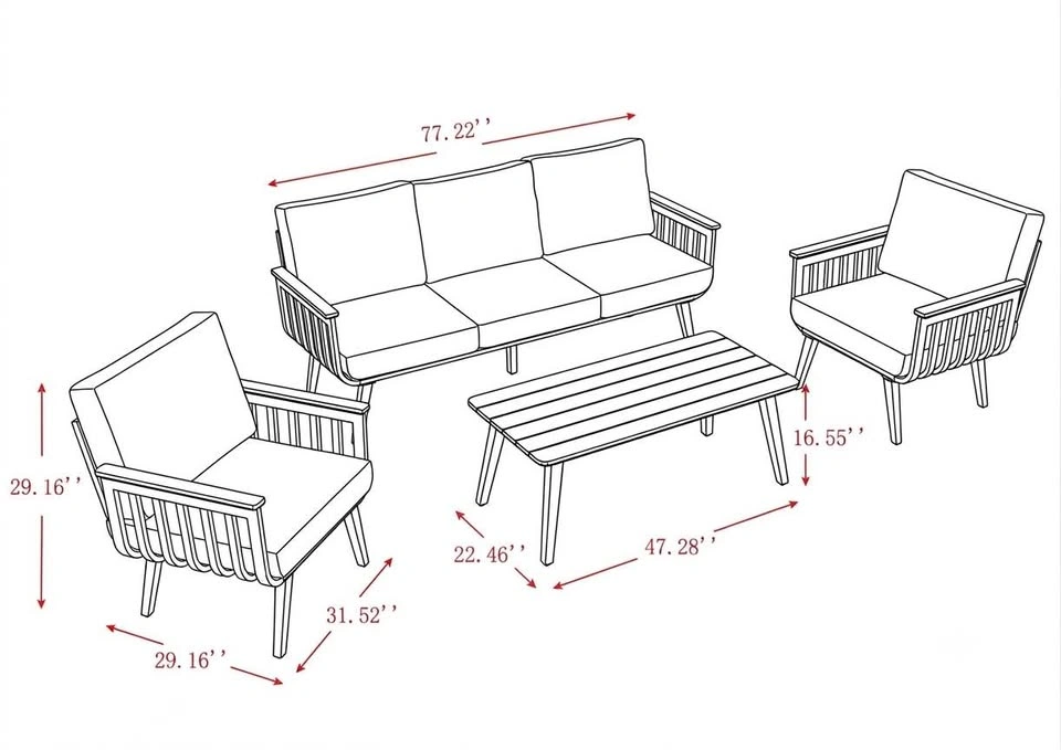 4 piece aluminum patio set- no rust - photo 2