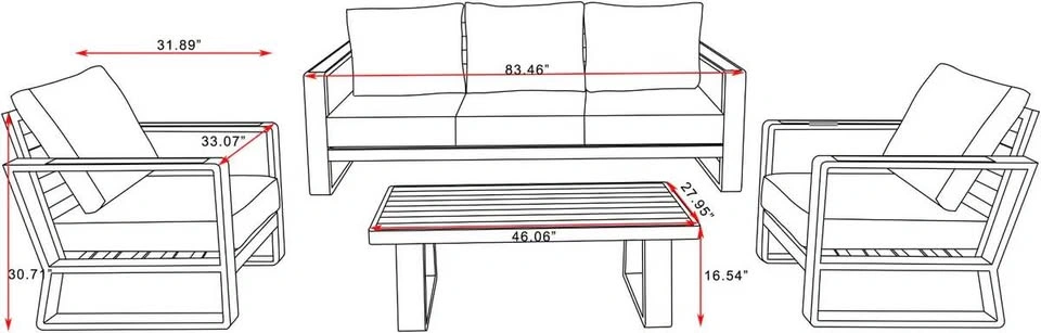 Aluminum Patio Set w/ Polywood Table - photo 2