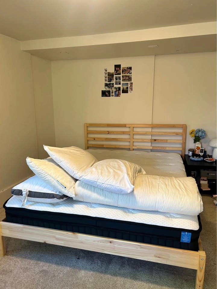 Queen Bed Frame – Solid Wood – Like New - photo 4