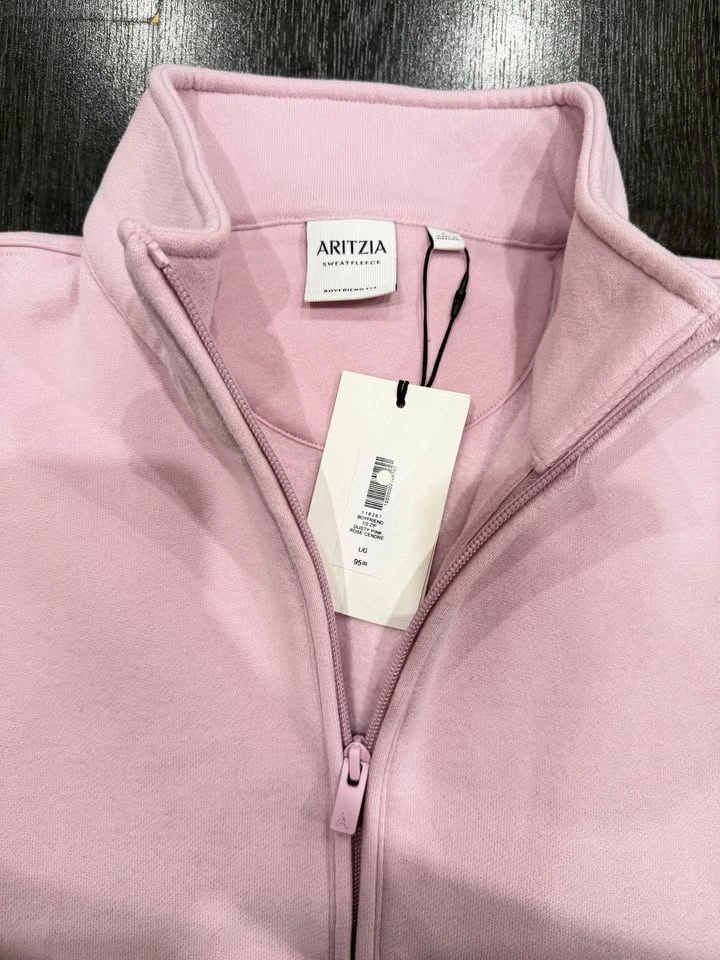 Aritzia Cozy Sweatfleece Boyfriend 1/2 Zip Size L NWT - photo 3