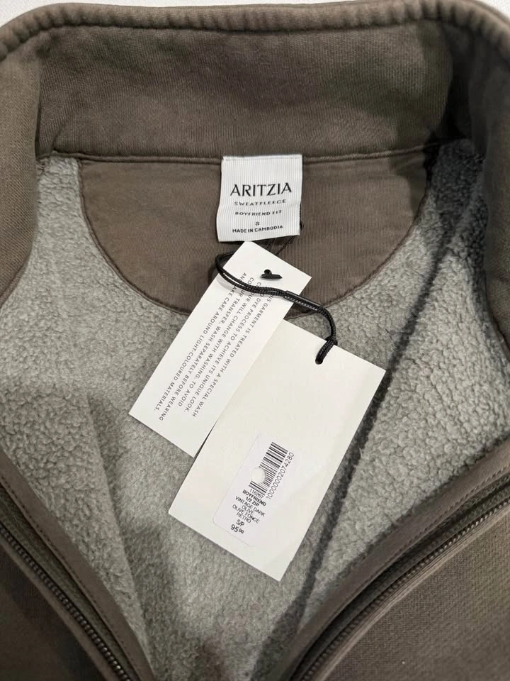 Aritzia Cozy Sweatfleece Boyfriend 1/2 Zip Size S NWT - photo 4