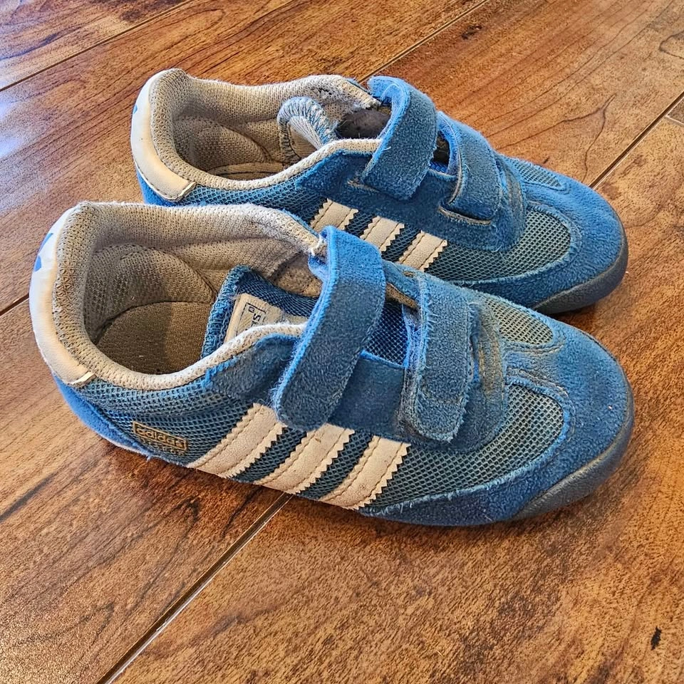 Adidas Kids Blue Velcro Sneakers Size 9K - photo 2