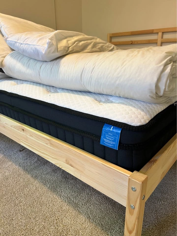 Queen Bed Frame & Mattress Set – Like New – Available June 26–29 - photo 2