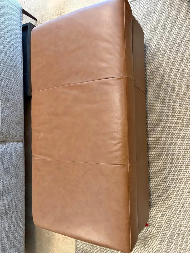 EQ3 Leather Storage Ottoman