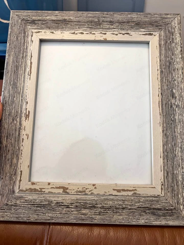 Distressed Gray and White Picture Frame