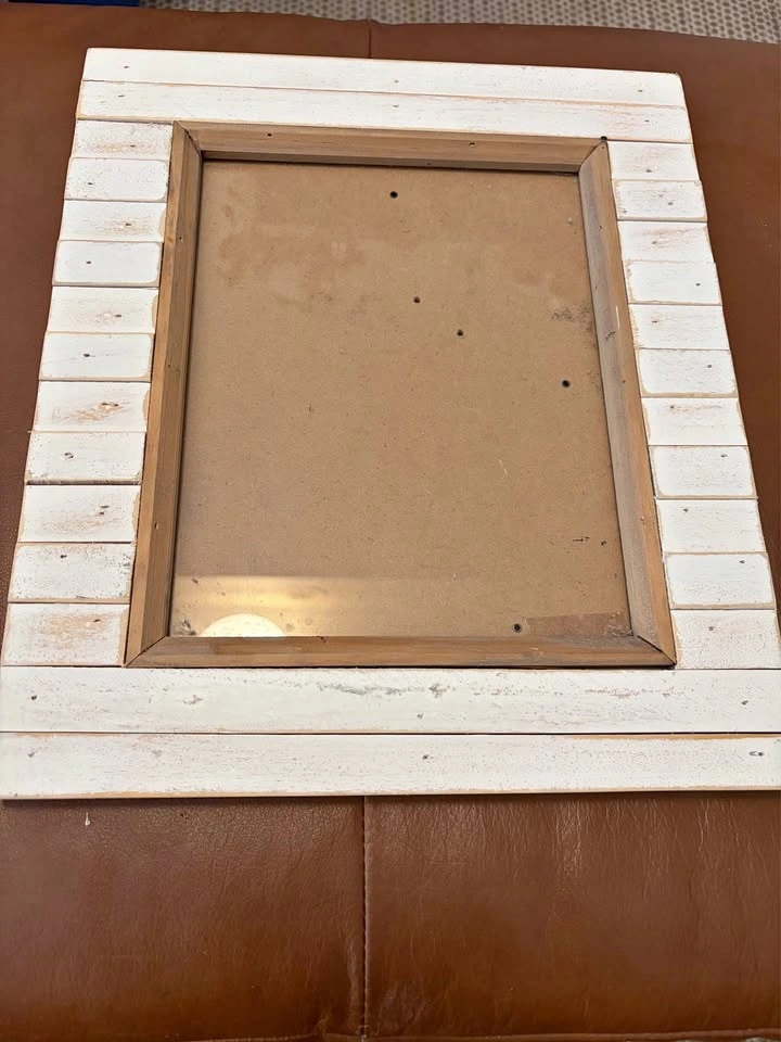 Distressed White Wood Picture Frame