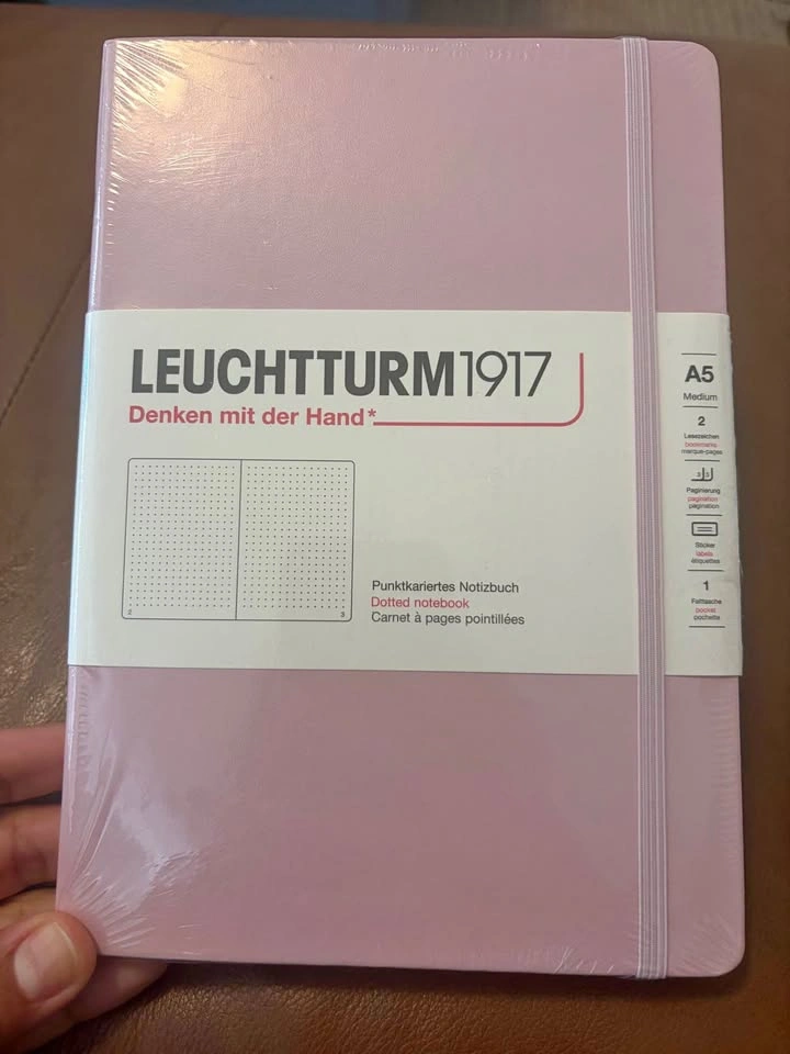 LEUCHTTURM1917 A5 Dotted Notebook Powder Pink