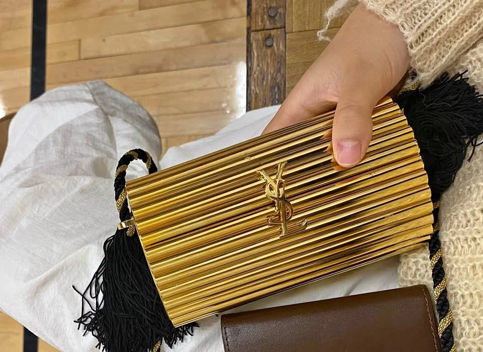Vintage Saint Laurent Opium minaudière evening clutch
