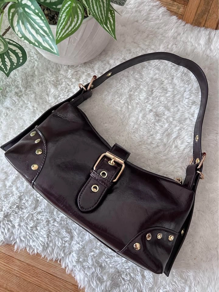 Cute coffee brown shoulder bag - photo 2