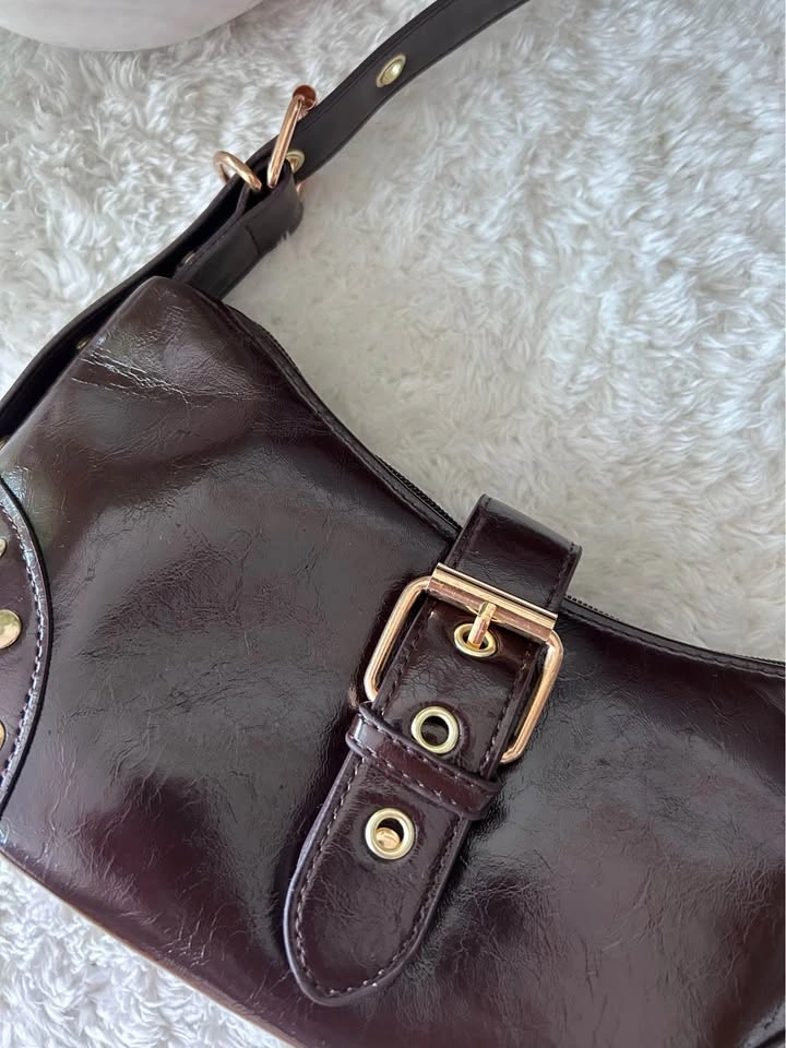 Cute coffee brown shoulder bag - photo 3