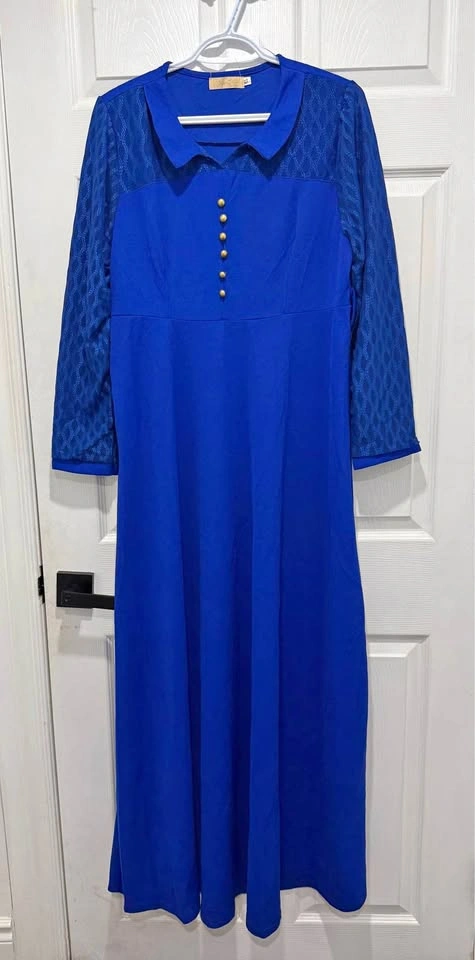 Elegant Royal Blue Maxi Dress - M/L