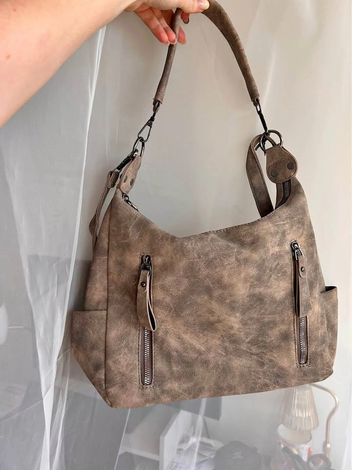 Y2K beige tote shoulder bag